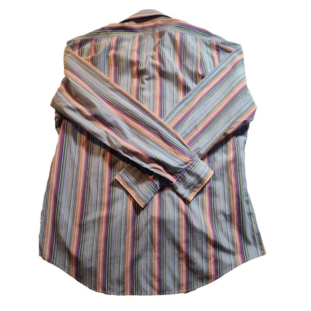 Polo Ralph Lauren Regent Shirt Men's Large Cotton Stripes 16.5 34/35 962 - Picture 5 of 8